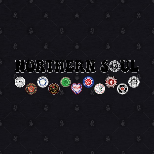 Northern Soul Keep the Faith Manchester, Badges, Stoke Wigan by Surfer Dave Designs